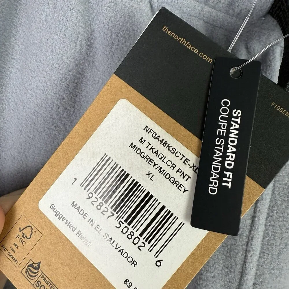 The North Face Men’s TKA Glacier Jogger Pants Mid Grey XL Standard Fit NWT Comfy
